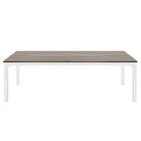 Jack Conference Table, 79 Inch Rectangular Gray MDF Top, White Metal -BM328540