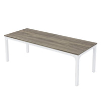 Jack Conference Table, 79 Inch Rectangular Gray MDF Top, White Metal -BM328540