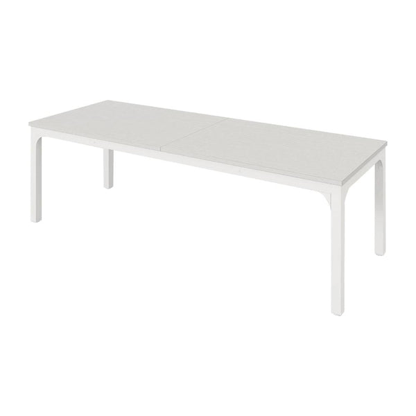 Computer Desk, 79 Inch White MDF Rectangular Top, White Metal Legs  -BM328545