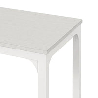 Computer Desk, 79 Inch White MDF Rectangular Top, White Metal Legs  -BM328545