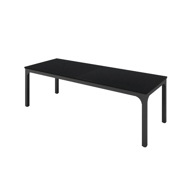 Lar Conference Table, 79 Inch Black Rectangular MDF Top, Metal Legs -BM328547