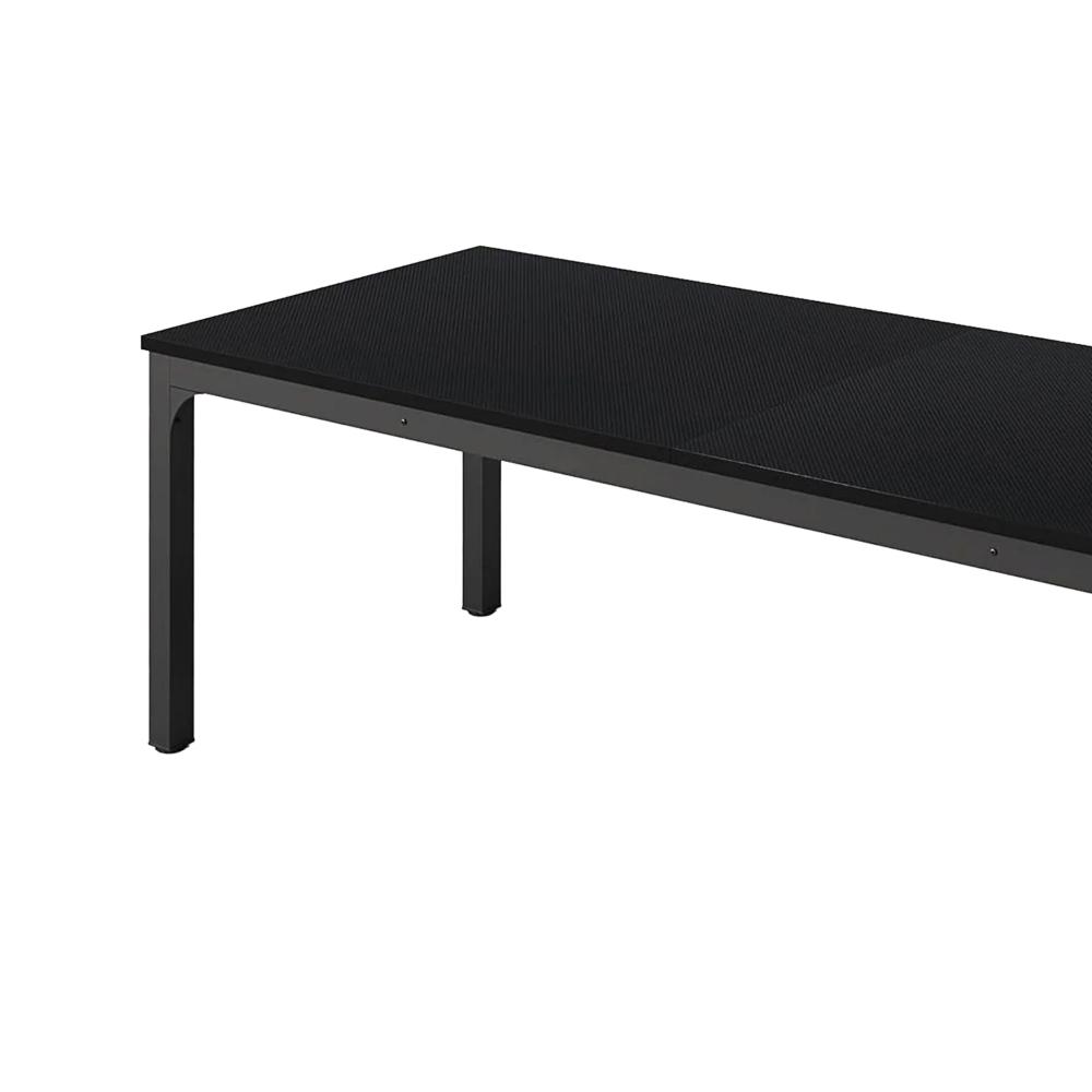 Lar Conference Table, 79 Inch Black Rectangular MDF Top, Metal Legs -BM328547