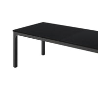 Lar Conference Table, 79 Inch Black Rectangular MDF Top, Metal Legs -BM328547