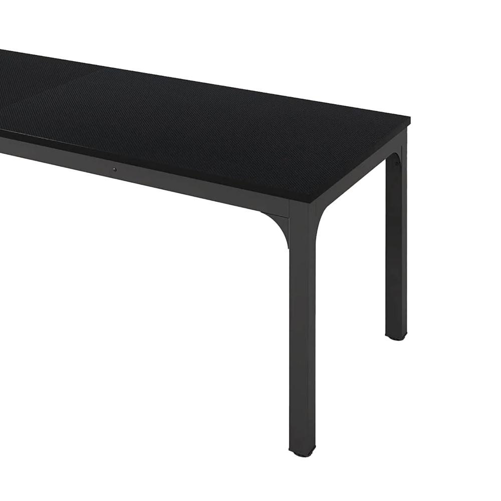 Lar Conference Table, 79 Inch Black Rectangular MDF Top, Metal Legs -BM328547
