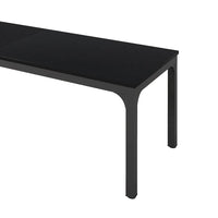 Lar Conference Table, 79 Inch Black Rectangular MDF Top, Metal Legs -BM328547