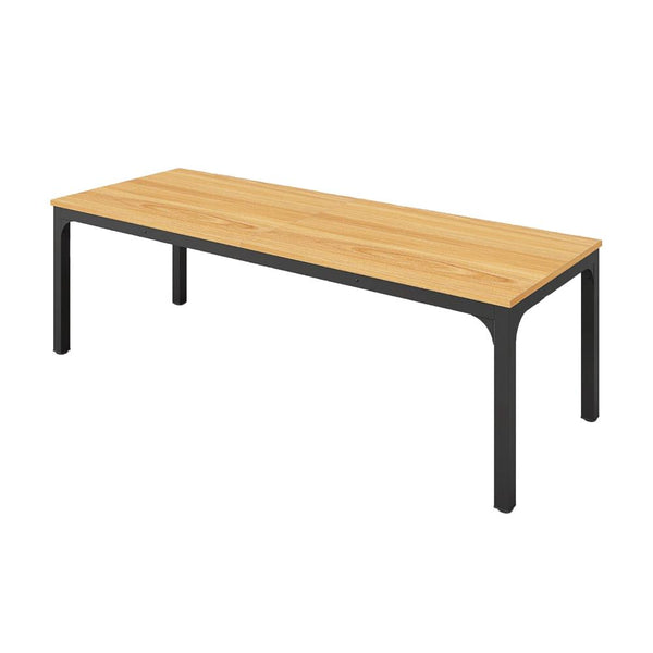 Lar Conference Table, 79 Inch Brown Rectangular Top, Black Metal Legs -BM328548