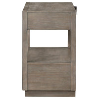 Lyni Nightstand, 2 Storage Drawers, Open Shelf, Washed Oak Brown -BM328583