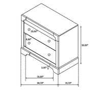 Seon Nightstand, 2 Drawers with Brass Knobs, Dark Cocoa Brown Wood -BM328598