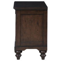Meon Nightstand w Drawer and Open Cubby Shelf, Dark Oak Brown Wood -BM328604