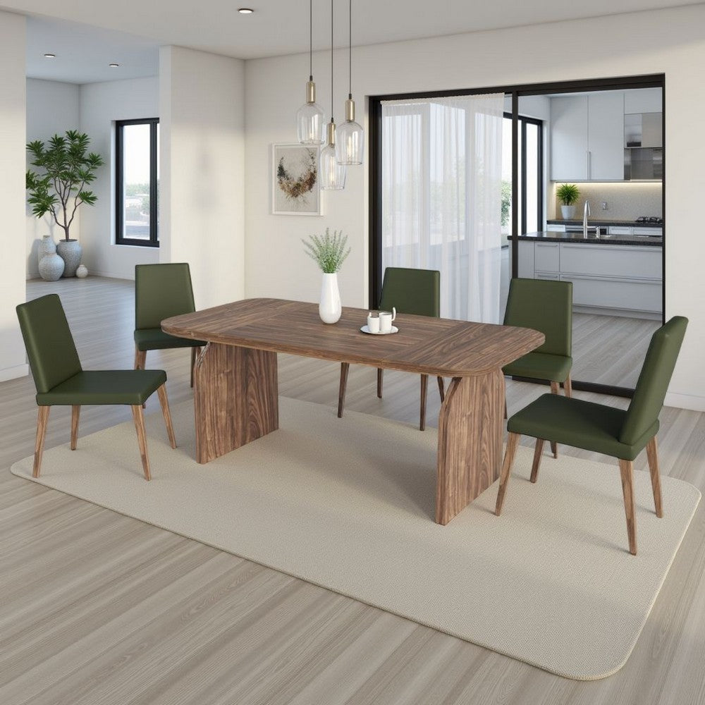 Dining Table, 63 Inch Rectangular Top, Classic Wood Brown Finish -BM328613