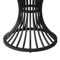 Dining Table, Round Brown Top, Black Hourglass Metal Base, 47 Inch -BM328619