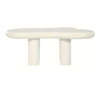 Coffee Table, Cloud Shaped Top, Modern Soft White Finish, 39 Inch -BM328632