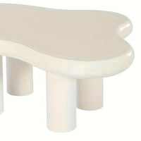 Coffee Table, Cloud Shaped Top, Modern Soft White Finish, 39 Inch -BM328632