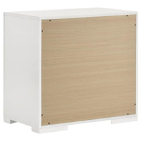 Ivon Nightstand, 2 Drawers, 26 Inch Modern Glossy White Solid Hardwood -BM328643