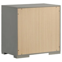 Ivon Nightstand, 2 Storage Drawers, 26 Inch Glossy Gray Hardwood -BM328648