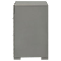 Ivon Nightstand, 2 Storage Drawers, 26 Inch Glossy Gray Hardwood -BM328648