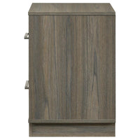 Fene Nightstand, 2 Storage Drawers with Nickel Handles, 24 Inch Gray -BM328691