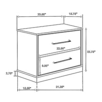 Fene Nightstand, 2 Storage Drawers with Nickel Handles, 24 Inch Gray -BM328691