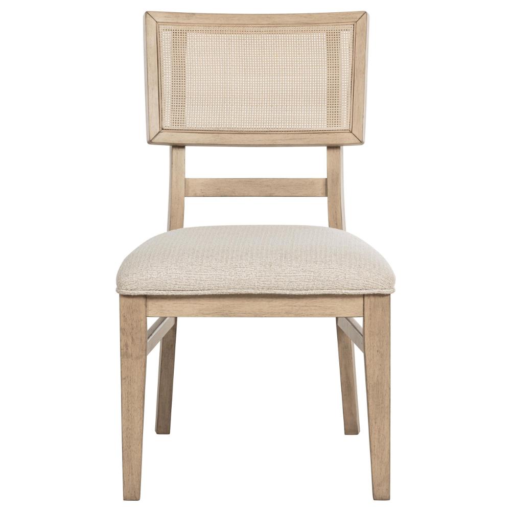 Lno Dining Side Chair Set of 2, Radio Cane Woven Back, Beige Wood -BM328698