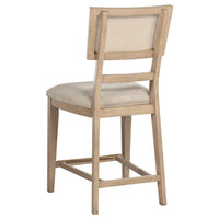 Lno Counter Dining Side Chair Set of 2, Rattan Woven Back, Beige Wood -BM328702