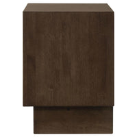 Genu Nightstand, 2 Drawers w Fingertip Handles, Warm Walnut Brown -BM328711
