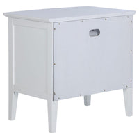Heo Nightstand, 1 Brown Rattan Woven Drawer, Open Shelf, White Wood -BM328717