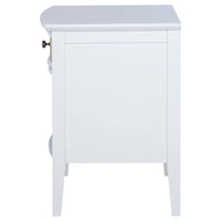 Heo Nightstand, 1 Brown Rattan Woven Drawer, Open Shelf, White Wood -BM328717