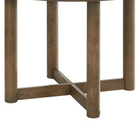 Billie Dining Table, Brown Wood Frame, Cross Legs, Round 46 Inch -BM328734