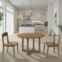 Billie Dining Table, Brown Wood Frame, Cross Legs, Round 46 Inch -BM328734