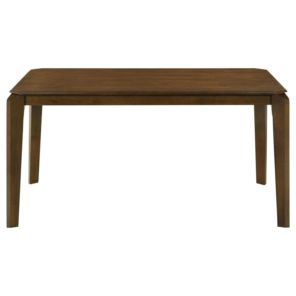 Montena Dining Table, Dark Brown Hardwood, Rectangular 59 Inch Top -BM328736