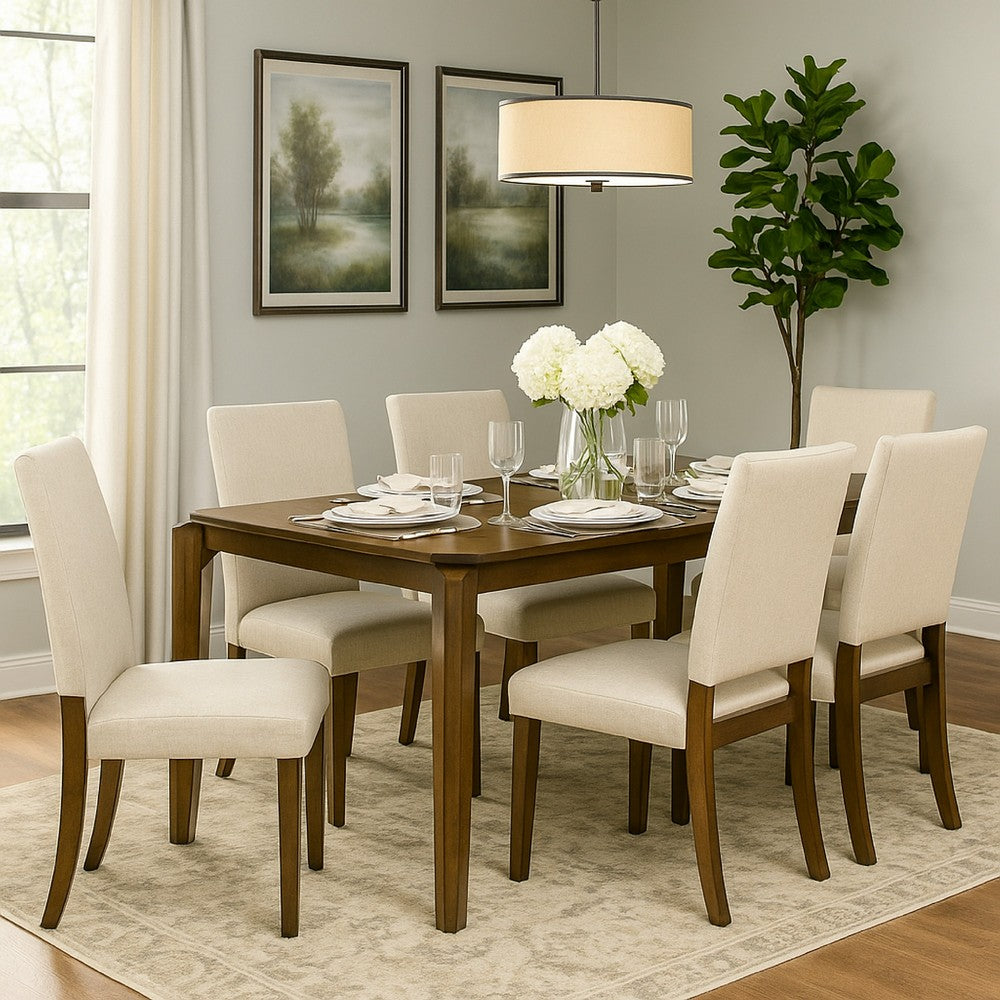Montena Dining Table, Dark Brown Hardwood, Rectangular 59 Inch Top -BM328736