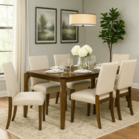 Montena Dining Table, Dark Brown Hardwood, Rectangular 59 Inch Top -BM328736