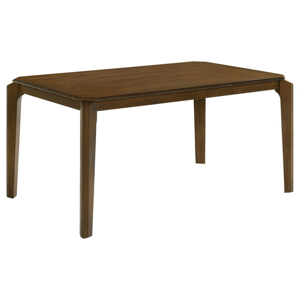 Montena Dining Table, Dark Brown Hardwood, Rectangular 59 Inch Top -BM328736