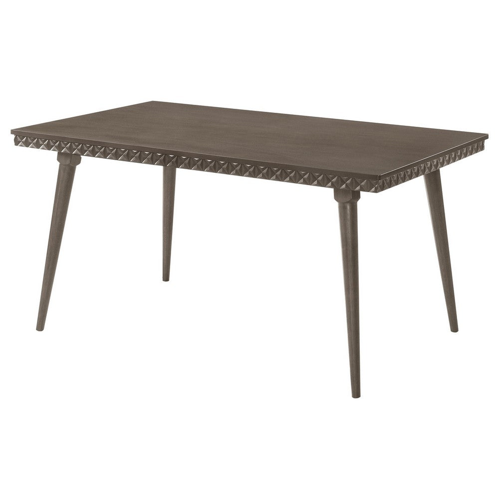 Nolan Dining Table, Dark Brown Hardwood, Rectangular 59 Inch Top -BM328738