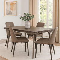 Nolan Dining Table, Dark Brown Hardwood, Rectangular 59 Inch Top -BM328738