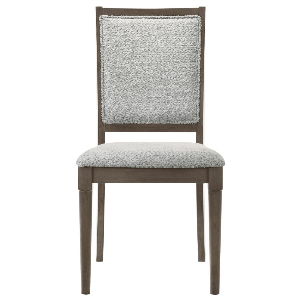 Nolan Dining Chair Set of 2, Gray Fabric, Dark Brown Hardwood Frame -BM328739