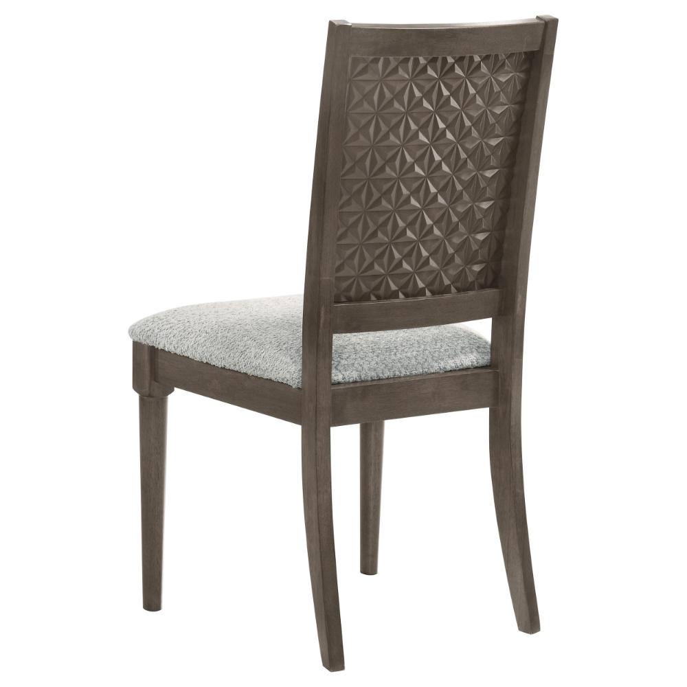 Nolan Dining Chair Set of 2, Gray Fabric, Dark Brown Hardwood Frame -BM328739