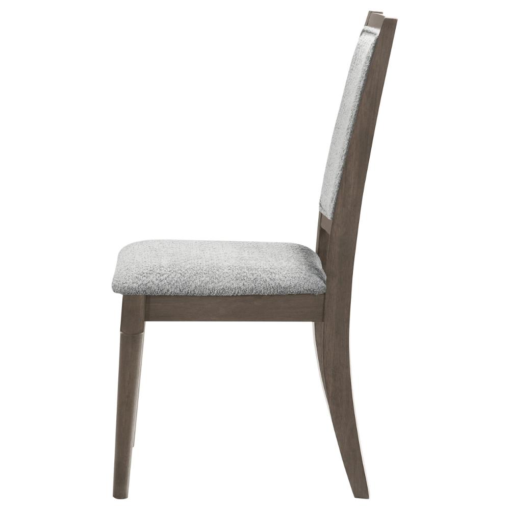 Nolan Dining Chair Set of 2, Gray Fabric, Dark Brown Hardwood Frame -BM328739