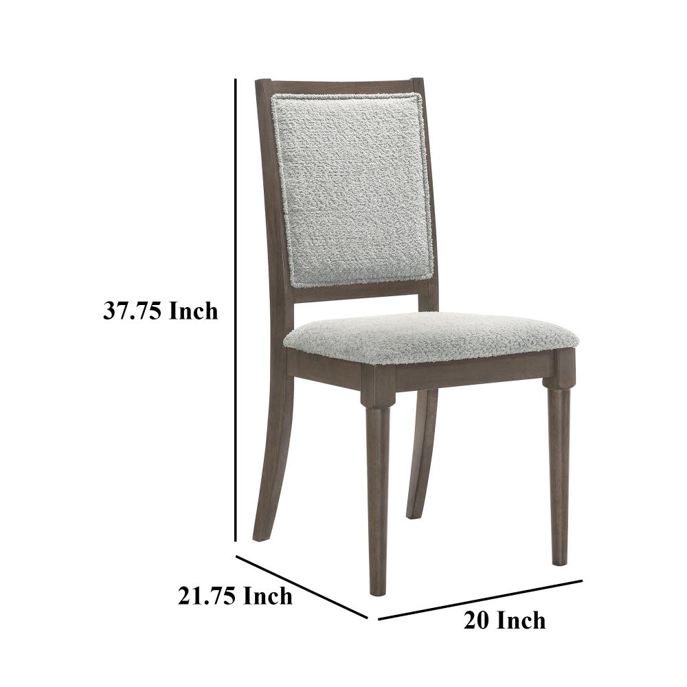 Nolan Dining Chair Set of 2, Gray Fabric, Dark Brown Hardwood Frame -BM328739