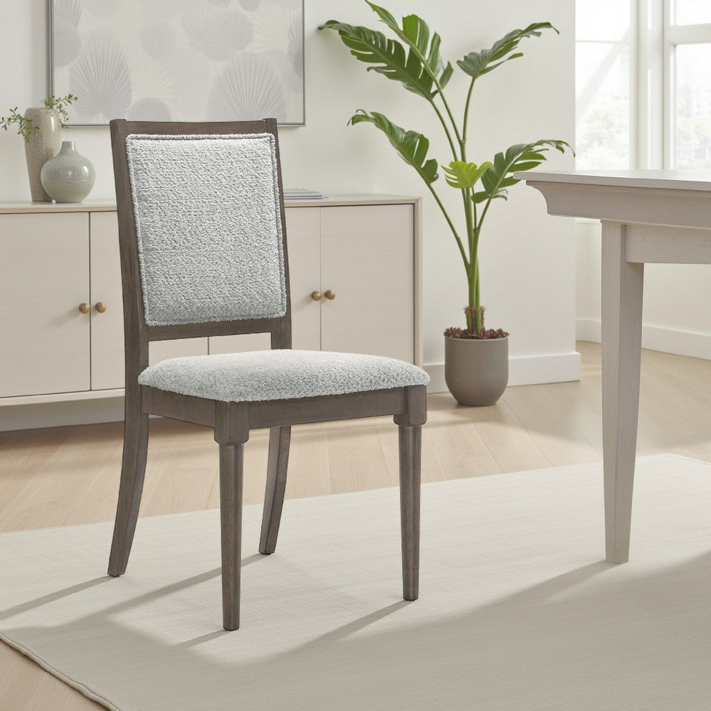 Nolan Dining Chair Set of 2, Gray Fabric, Dark Brown Hardwood Frame -BM328739