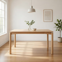 Rida Dining Table, White Washed Hardwood, Rectangular 59 Inch Top -BM328740