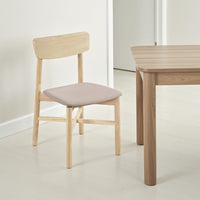 Rida Dining Side Chair Set of 2, Gray Fabric, White Washed Hardwood -BM328741