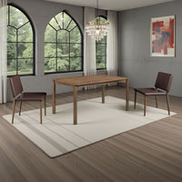 Rida Dining Table, Rich Dark Brown Hardwood, Rectangular 59 Inch Top -BM328742