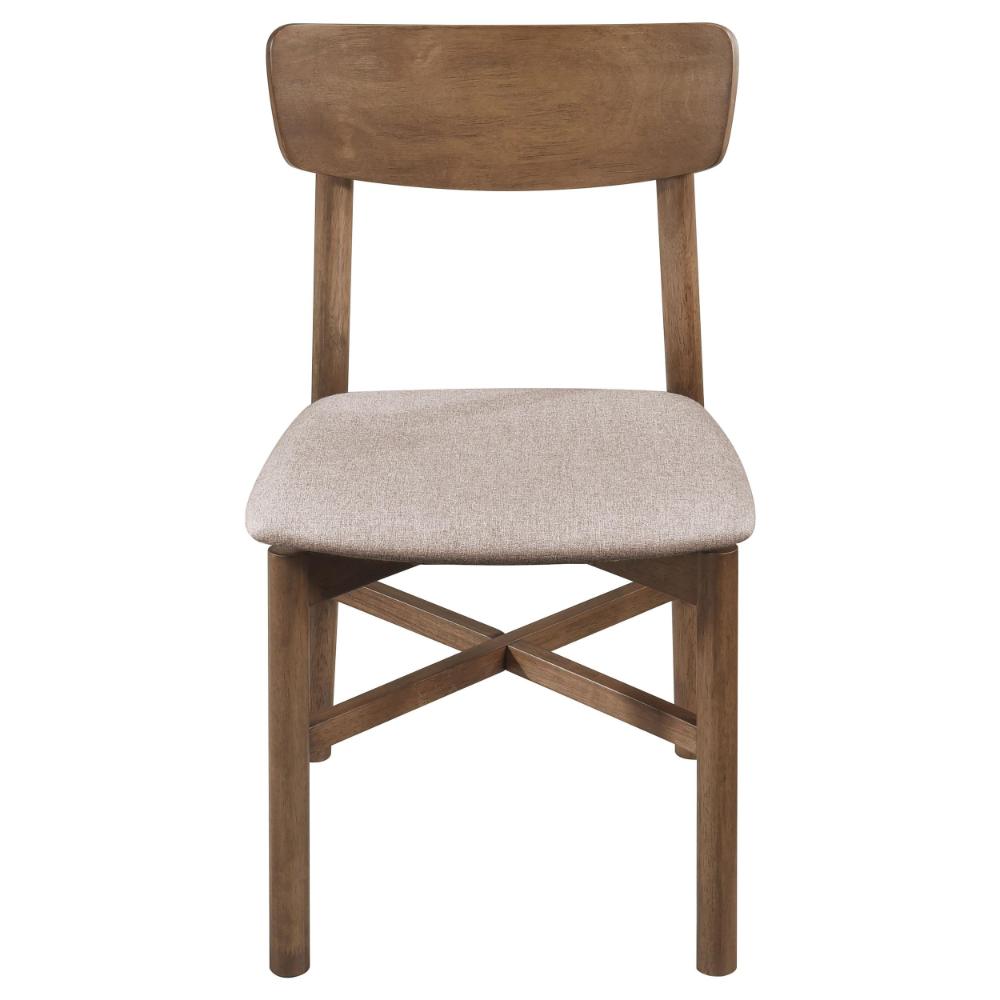 Rida Accent Dining Chair Set of 2, Gray Fabric, Dark Brown Hardwood -BM328743