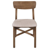 Rida Accent Dining Chair Set of 2, Gray Fabric, Dark Brown Hardwood -BM328743