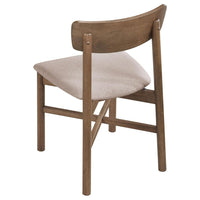 Rida Accent Dining Chair Set of 2, Gray Fabric, Dark Brown Hardwood -BM328743