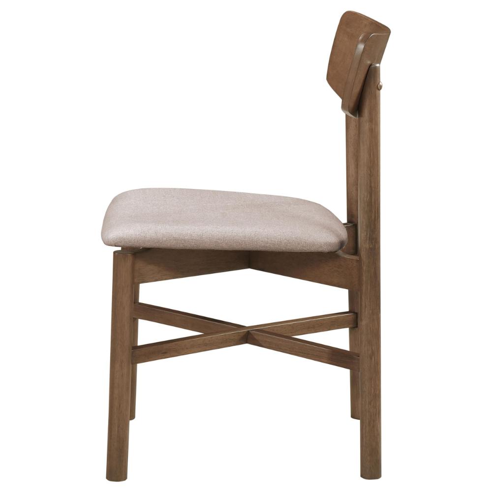 Rida Accent Dining Chair Set of 2, Gray Fabric, Dark Brown Hardwood -BM328743