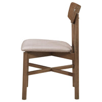 Rida Accent Dining Chair Set of 2, Gray Fabric, Dark Brown Hardwood -BM328743
