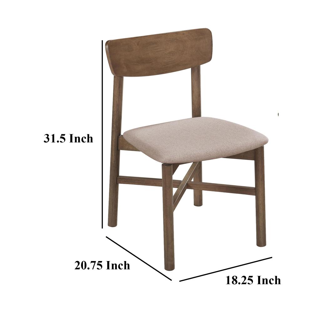 Rida Accent Dining Chair Set of 2, Gray Fabric, Dark Brown Hardwood -BM328743