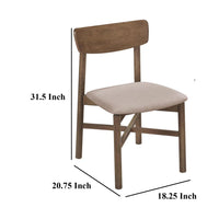 Rida Accent Dining Chair Set of 2, Gray Fabric, Dark Brown Hardwood -BM328743
